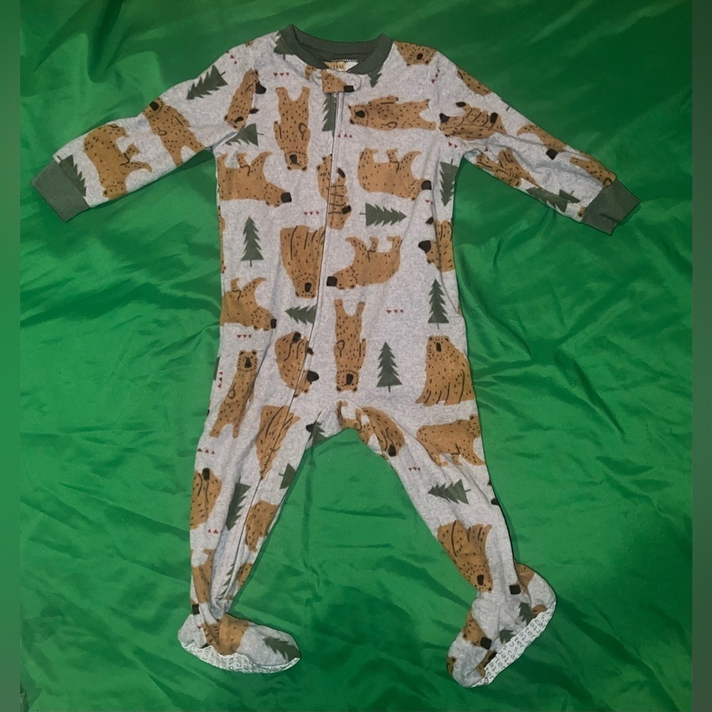 Carter's Bear and Tree Print Footed Onesie 18 Months